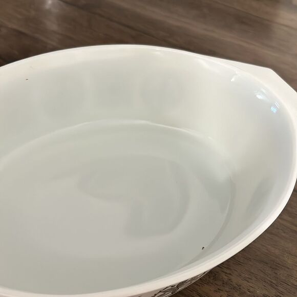 Vintage Pyrex 1958 2 1/2'' Qt 045 hex sign oval casserole with lid - Picture 7 of 9